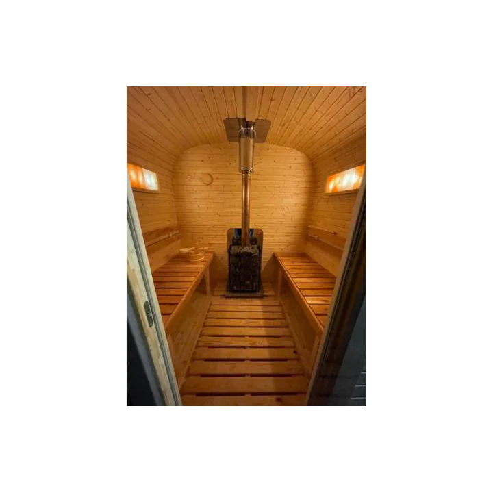 Sauna extérieur Quadro 2,4 m avec terrasse – Jusqu'à 6 personnes