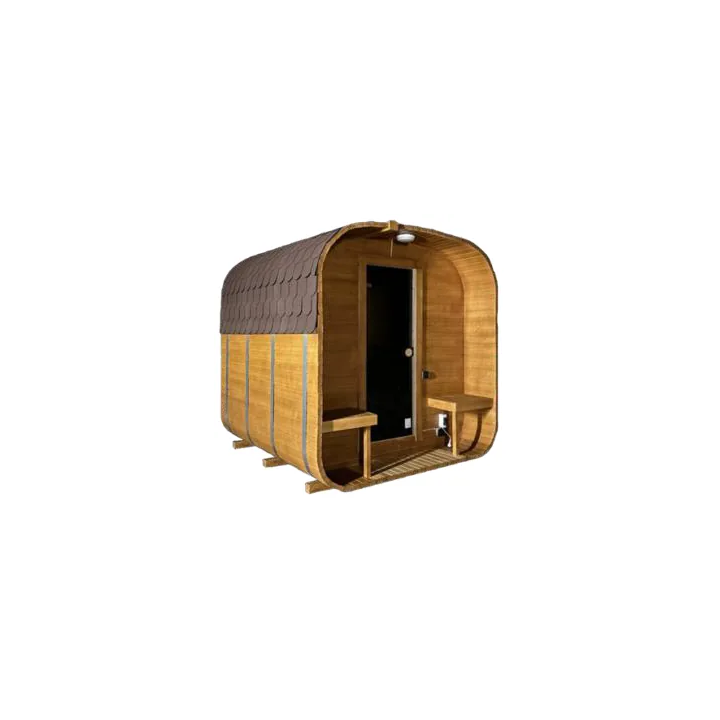Sauna extérieur Quadro 2,4 m avec terrasse – Jusqu'à 6 personnes