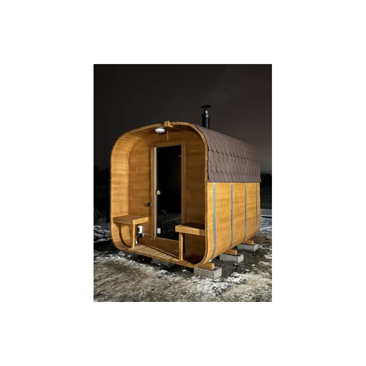 Sauna extérieur Quadro 2,4 m avec terrasse – Jusqu'à 6 personnes