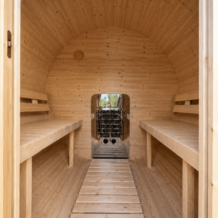 Sauna tonneau 1,8 m – Poêle électrique