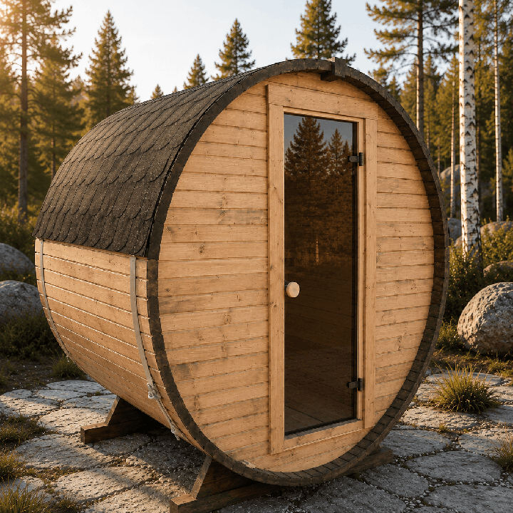 Sauna tonneau 1,8 m – Poêle électrique