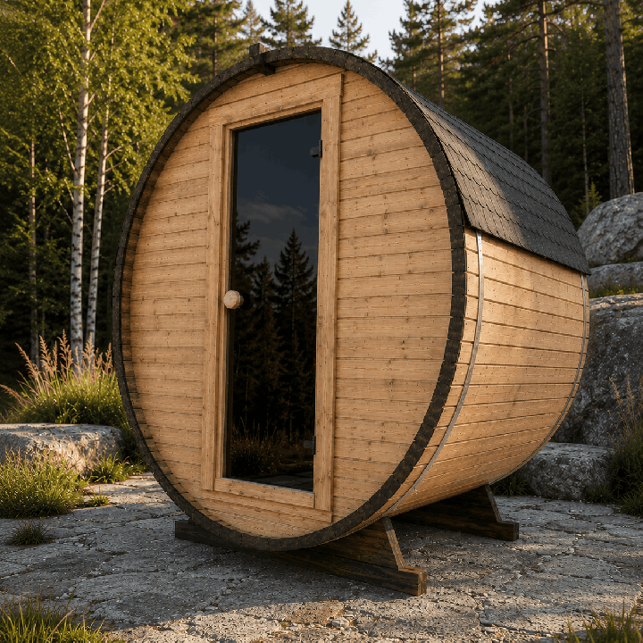 Sauna tonneau 1,8 m – Poêle électrique