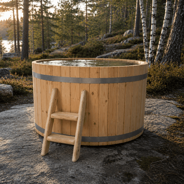 Bain nordique en bois 120 × 80 cm assemblé