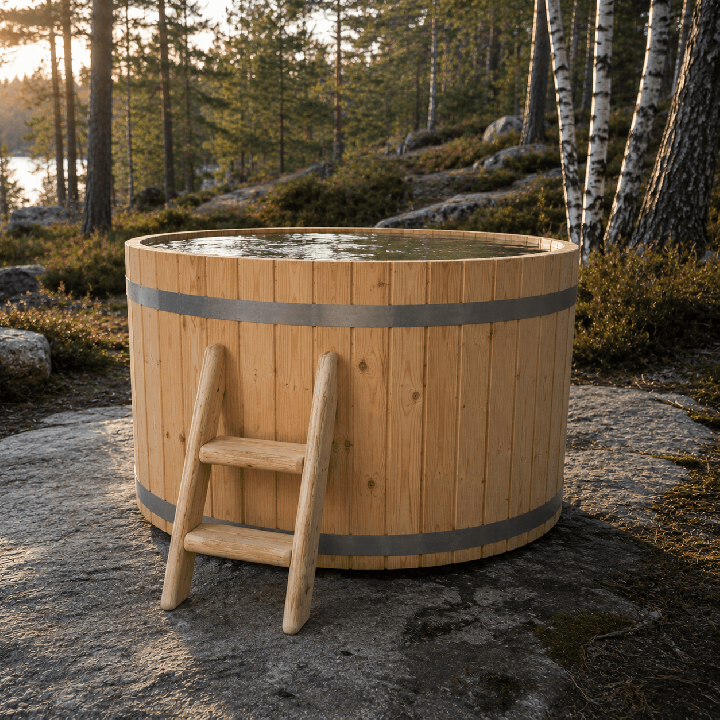 Bain nordique en bois 120 × 80 cm assemblé