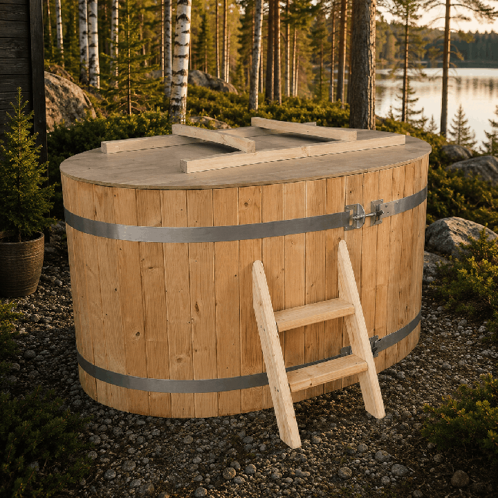 Bain nordique en bois 120 × 80 cm assemblé