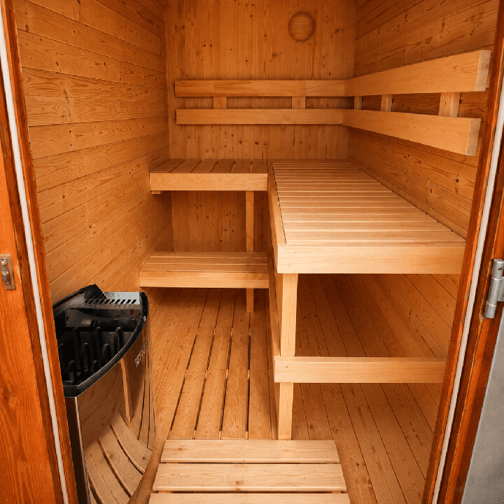 Sauna Cubio 2,4 m – Poêle électrique
